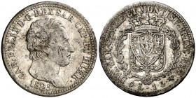 1825. Italia. Cerdeña. Carlos Félix. Génova. P. 1 lira. (Kr. 121.2). 4,81 g. AG. Rara. MBC.