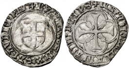 Italia. Saboya. Luis (1440-1465). Comavin. Doppio bianco. (MIR. 161c var). 2,72 g. AG. MBC+.