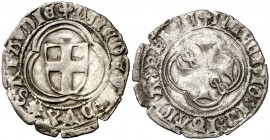Italia. Saboya. Amadeo IX (1465-1472). Bourg. Piccolo bianco. (MIR. 189c var). 1,37 g. AG. Muy escasa. MBC.