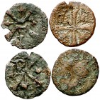 (Des del 1513). Puigcerdà. (Cru.C.G. 3826 y 3826a). Lote de 4 diners, uno con contramarca P (1519). A examinar. Raras. BC/BC+.