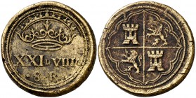 Ponderal. Felipe IV. Ponderal de 8 escudos u 8 reales. (Mateu y Llopis 37). 26,85 g. EBC-.