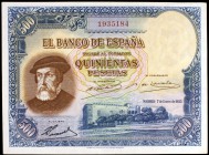 1935. 500 pesetas. (Ed. C16). 7 de enero, Hernán Cortés. Raro. EBC+.