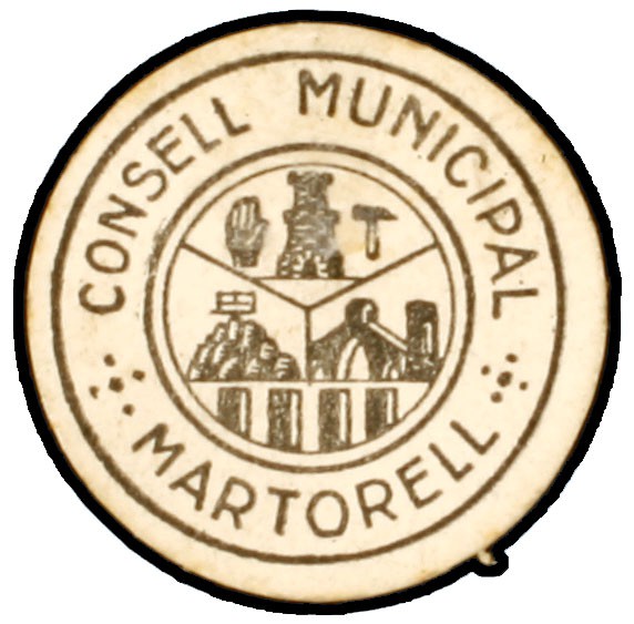 Martorell. 5 y 10 céntimos. (T. 1654 y 1655). Serie completa de 2 cartones. Raro...