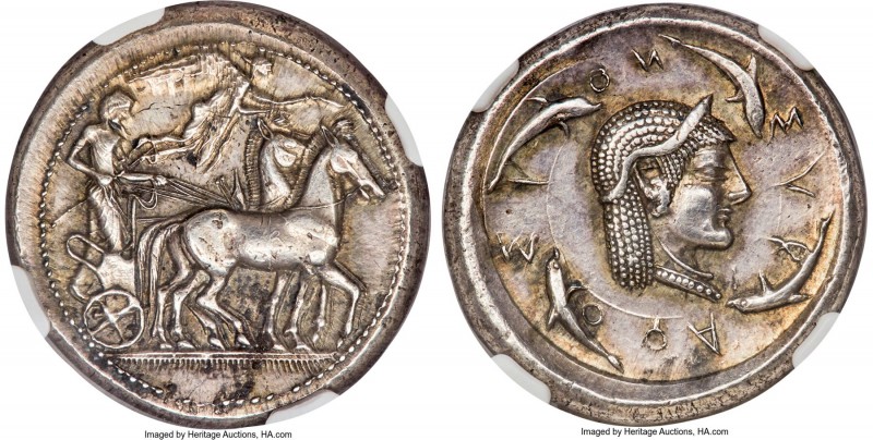 SICILY. Syracuse. Deinomenid Tyranny (ca. 485-466 BC). AR tetradrachm (26mm, 17....