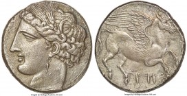 SICILY. Siculo-Punic. Ca. 264-260 BC. AR 5-shekels or decadrachm (40mm, 36.29 gm, 12h). NGC (photo-certificate) AU 5/5 - 3/5, Fine Style. Punic standa...