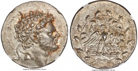 MACEDONIAN KINGDOM. Perseus (179-168 BC). AR tetradrachm (33mm, 15.48 gm, 11h). NGC Choice AU S 5/5 - 4/5. Pella or Amphipolis, 173-171 BC. Diademed h...