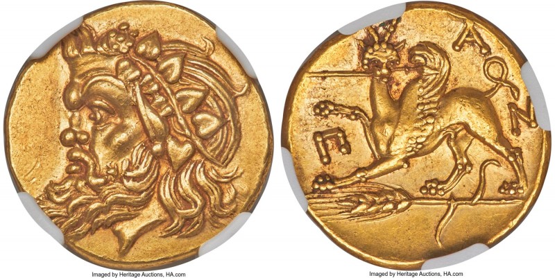 CIMMERIAN BOSPORUS. Panticapaeum. Ca. 340-320 BC. AV stater (21mm, 9.10 gm, 11h)...