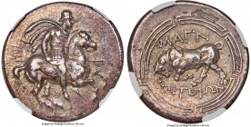IONIA. Magnesia ad Maeandrum. Ca. 350-325 BC. AR tetradrachm (26mm, 14.69 gm, 11h). NGC Choice XF 4/5 - 3/5. Rhodian standard. Pitthion, magistrate. H...