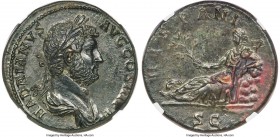 Hadrian (AD 117-138). AE sestertius (32mm, 24.76 gm, 12h). NGC Choice AU 5/5 - 3/5, Fine Style, smoothing, light scratches. Rome, ca. AD 130-138. HADR...