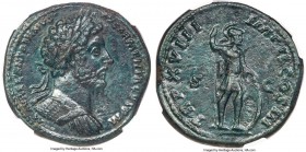 Marcus Aurelius (AD 161-180). AE sestertius (33mm, 23.93 gm, 11h). NGC AU 5/5 - 3/5. Rome, AD 163-164. M•AVREL•ANTONINVS•-AVG ARMENIACVS P M, laureate...