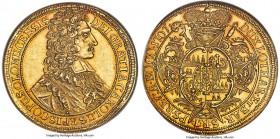 Olmütz. Karl III Josef gold 5 Ducat 1707 UNC Details (Plugged) NGC, Kremsier mint, KM380, Fr-86 (under Bohemia), cf. Lichnowsky/Mayer-364 (weight), Su...