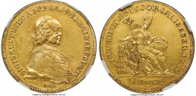 Salzburg. Sigismund III gold 5 Ducat 1759-FMK AU55 NGC, KM396, Fr-868, Probszt-2232, Numitor Collection-Unl., Zöttl-2892. 17.37gm. By Franz Xaver Matz...