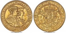 Maximilian I gold "Friedrich III Memorial" Medal ND (1531) AU (damaged, flan crack), Horsky-829 var. (weight), Julius-Unl., Lanna-Unl., Goppel-Unl., M...