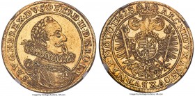 Ferdinand II gold 5 Ducat 1628 MS61 NGC, Breslau mint, cf. KM660 (listed as Vienna mint), Fr-153, Horsky-Unl., Köhler-65, MzA-125, Saurma-Jeltsch-Unl....