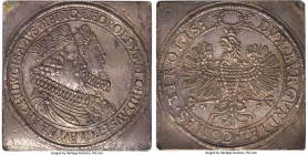 Archduke Leopold V Klippe 2 Taler ND (1635) AU Details (Mount Removed) NGC, Hall mint, KM640 (Rare; this coin), Dav-3331, cf. Moser-Tursky-pg. 275, Fi...