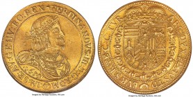 Ferdinand III gold 10 Ducat 1655-(c) UNC Details (Obverse Graffiti, Bent) NGC, Vienna mint, KM-Unl., Fr-209, Horsky-Unl., Julius-Unl., Reichel Collect...