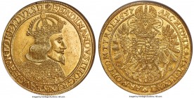 Ferdinand III gold 10 Ducat 1657 MS62 NGC, Breslau mint, KM996, Fr-210 (Rare), Saurma-Jeltsch-Unl., F&S-Unl., Herinek-51 (this coin cited). 34.75gm. G...