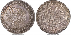 Matthias II "Three Emperors" Taler ND (1612-1619) AU53 NGC, Prague mint, KM123, Dav-3066, Horsky-1460, Donebauer-1892, Dietiker-520, Halacka-Type 2. B...
