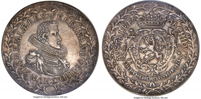 Ferdinand III Medallic 3 Taler 1629 AU Details (Reverse Tooled) NGC, Prague mint...