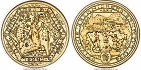 Republic gold "Kremnica Mines" 10 Dukaten 1934 MS66 NGC, Kremnitz mint, KM-XM21, Fr-13. The probability that an even finer representative of this rare...