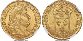 Louis XIV gold Louis d'Or 1690-D MS64 NGC, Lyon mint, KM278.3, Fr-429, Gad-250. A superb representative of this scarce Lyon issue, well-rounded and ag...