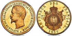Napoleon III gold Proof Essai 5 Francs 1853 PR61 Cameo NGC, cf. KM-PnA90 (in silver), Gad-731, Maz-1635c (R5), VG-Unl. Plain edge. By Bouvet. An impre...
