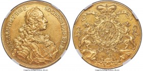 Bavaria. Karl Albrecht gold Medallic 10 Ducat 1739 AU58 NGC, Munich mint, KM-Unl., Fr-227B (Very Rare), Wittelsbach-1868 var. (unlisted in gold), Hahn...