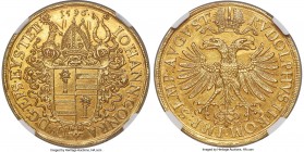 Eichstätt. Johann Conrad von Gemmingen gold 8 Ducat 1596-VM UNC Details (Obverse Graffiti) NGC, Nürnberg mint, KM-MB40 (Rare), Fr-901 (Very rare; this...