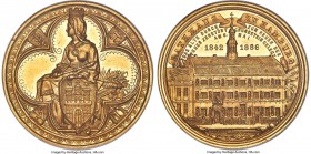 Hamburg. Free City gold Medallic "Town Hall Cornerstone" Portugalöser of 10 Ducats (100 Marks) MS63 NGC, Gaed-2297, Vogel-8879. 42mm. 36.60gm. By J. L...