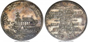 Hanau-Münzenberg. Friedrich Casimir silver Medal 1658-Dated AU55 NGC, Suchier-469, Reimmann-5072. 58mm. 28.27gm. Date in chronogram. Struck to the wei...