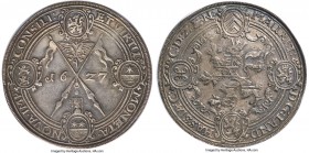 Hesse-Cassel. Moritz 2 Taler 1627-TS AU Details (Mount Removed) NGC, Kassel mint, KM119 (this coin), Dav-LS311, Hoffmeister-758. 57.26gm. Terenz Schmi...