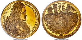 Hesse-Darmstadt. Ernst Ludwig gold Medallic 27 Ducat 1701-R MS62+ NGC, KM-Unl., Fr-Unl., Wilmersdörffer-Unl., Antoine-Feill Collection-Unl., Reimmann-...