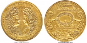 Jülich-Berg. Johann Wilhelm von Pfalz-Neuburg gold Medallic 25 Ducat ND (c. 1678) AU55 NGC, Düsseldorf mint, KM-Unl., Fr-Unl., cf. Exter-378 (weight o...
