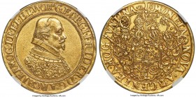 Mainz. Georg Friedrich von Greiffenklau gold 10 Ducat 1629-LS/DA AU55+ NGC, Frankfurt am Main mint, KM-Unl., Fr-1642a (Unique), Würdtwein-Unl., Heilig...