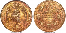 Regensburg. Free City gold "Reichstag" Medal of 9 Ducats 1641 UNC Details (Repaired) NGC, Montenuovo-811, Plato-88, Catalogue de monnois en or du Cabi...