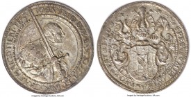 Saxony. Johann Friedrich II 3 Taler 1539 AU58 NGC, Buchholz mint, Dav-A9724 var. (additional clover to upper right of arms, MAGD title on obverse), Me...