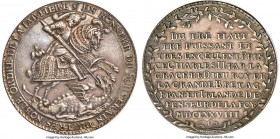 Saxony. Johann Georg II Medallic 3 Taler 1678 AU Details (Mount Removed) NGC, Dresden mint, KM565 var. (weight), Dav-7633 var. (same), Merseburger-118...
