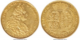Saxony. Friedrich August I gold 8 Ducat 1725-IGS MS62+ NGC, Dresden mint, KM854 (Rare), Fr-2837 (Very Rare), Merseburger-Unl., Dassdorf-Unl., Vogel Co...