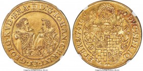 Silesia-Liegnitz-Brieg. Johann Christian & Georg Rudolph gold 6 Ducat 1610-(d) MS62+ NGC, Liegnitz or Brieg mint, KM140 (Rare), Fr-3150 (Rare), Reimma...
