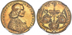 Trier. Johann Hugo gold Medal of 5-1/2 Ducats ND (1680-1690) AU58 NGC, Bohl-Unl., cf. Schneemann, "Die Klostermünzen im Sprengel der trierischen Erzdi...