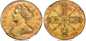 Anne gold "Vigo" 5 Guineas 1703 UNC Details (Damaged) NGC, KM520.1, Fr-318, S-3561, Schneider-523. 41.90gm. SECVNDO edge. One of the most famous rarit...