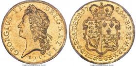 George II gold "East India Company" 5 Guineas 1729 UNC Details (Cleaned) NGC, KM571.2, S-3664, Fr-333, Schneider-556. TERTIO edge. EIC below bust. The...