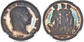 George III silver Proof Pattern "Three Graces" Crown 1817 PR65 NGC, KM-PnA77, L&S-152, ESC-2020 (R2). Plain edge. By William Wyon. Representing one of...