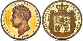 George IV gold Proof 5 Pounds 1826 PR63 Ultra Cameo NGC, KM702, S-3797, L&S-27, W&R-213 (R3). 39.96gm. Lettered edge. By William Wyon after Chantrey, ...