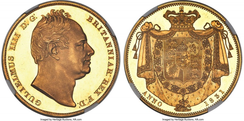 William IV gold Proof Pattern Crown 1831 Proof Details (Obverse Tooled) NGC, KM-...