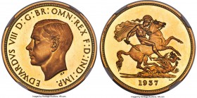 Edward VIII gold Proof Pattern 5 Pounds 1937 PR67 Ultra Cameo NGC, KM-Unl., Fr-406 (Very Rare), S-4063, Schneider-Unl., L&S-Unl., W&R-432 (R6), Dyer-P...