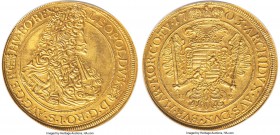 Leopold I gold 5 Ducat 1703-NB UNC Details (Plugged) NGC, Nagybanya mint (in Transylvania), KM-A257, Fr-134 (mislabeled on the holder as Fr-103), Husz...