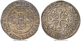 Genoa. Republic 2 Scudi 1627 XF45 NGC, KM59, Dav-LS547, MIR-215/8. 77.26gm. Visually rich owing to a soft cabinet tone of silty russet and silver colo...