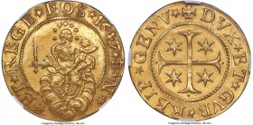 Genoa. Republic gold 5 Doppie 1647-IBN MS65 NGC, KM100, Fr-427, CNI-IIIb.1, MIR-257/11 (R3), Bellesia-86/I (R3), Lunardi-263. 33.25gm. The first examp...