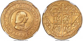 Milan. Galeazzo Maria Sforza gold Medal of 10 Ducats ND (1466-1476) VF Details (Reverse Damage) NGC, Fr-686, MIR-Unl., (cf. MIR-M6 for similar issue o...